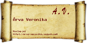 Árva Veronika névjegykártya